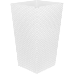 Горшок цветочный Idea Ротанг 26x26x45.7 см v7.6 л пластик белый