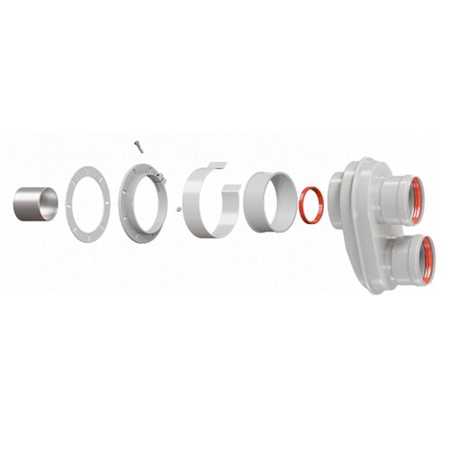 Адаптер моноблочный Royal Thermo 60/100 для перехода на двухтрубную систему 80/80 (универсальный)