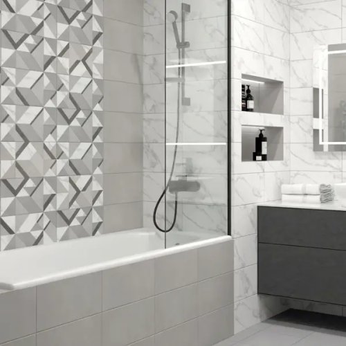 Плитка настенная KREAFORTA Mersey Concrete 20x40 см 1.2 м² матовый цвет серый