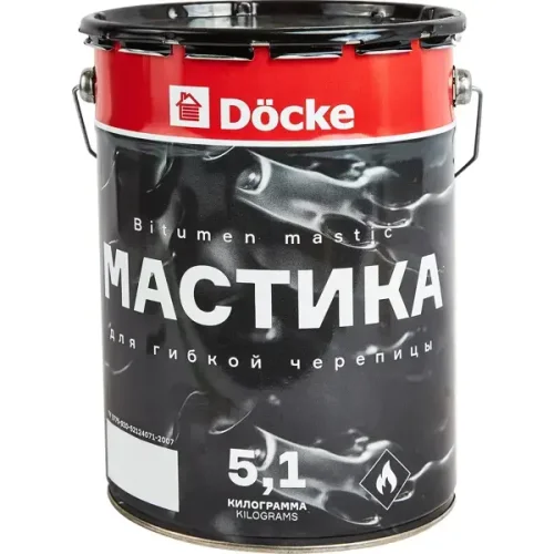 Мастика битумная Docke для гибкой черепицы 5 л