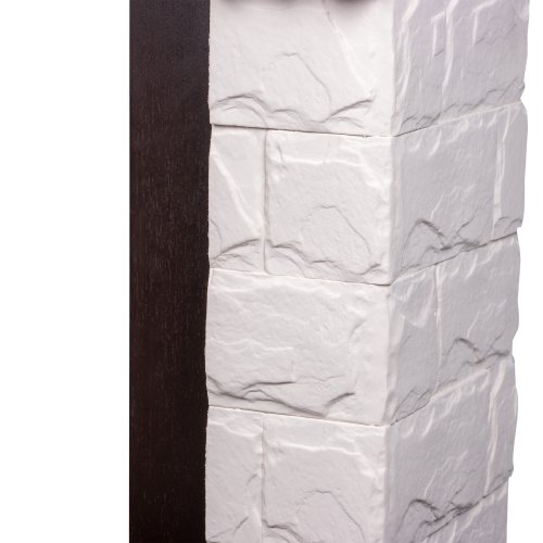 Портал Firelight Forte Classic камень белый, шпон темный дуб