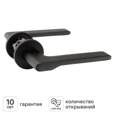 Дверная ручка на розетке KREAFORTA Вихра без запирания цвет черный