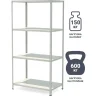 Стеллаж металлический Stynergy 4 полки 200x100x60 см цвет серый нагрузка на полку 150 кг