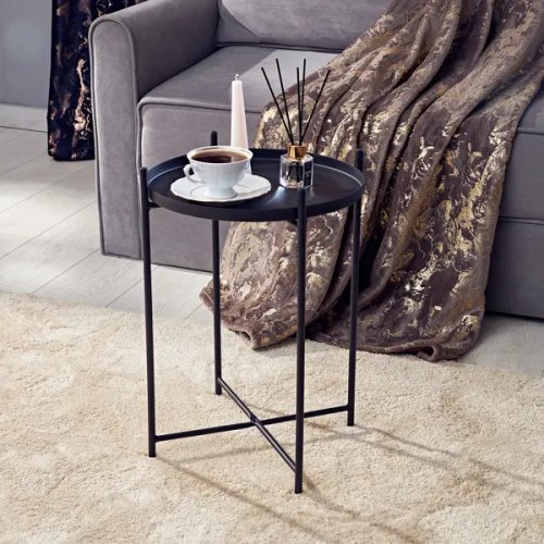 Столик кофейный Sheffilton Эва 37.6x37.6x52 см черный
