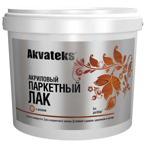 Лак паркетный Akvateks акриловый полуматовый бесцветный 5 л