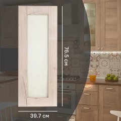 Фасад-витрина кухонного шкафа Касли 39.7x102.1 см KONSENSA ЛДСП цвет светлое дерево