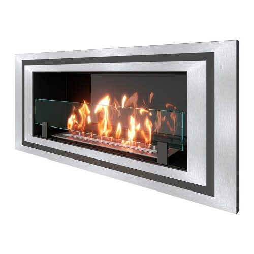 Биокамин встраиваемый SteelHeat LONG-D 900 Small (Стекло + Стемалит)