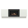 Каминокомплект: Тумба с биокамином Firelight BFP/P-1400L белая+набор керамических дров сосна