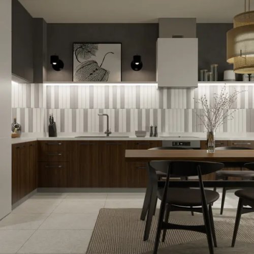 Плитка настенная Керамин Наполи 1 40x6.4 см 0.87 м² матовая цвет серо-бежевый