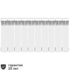 Радиатор секционный Equation Bimetal 350/90 10 секций боковое подключение биметалл белый