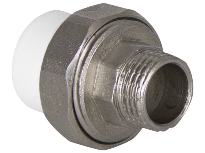 Муфта TEBO бел. PP-R комбин. разъемная (Американка) 20х1 НР O-ring (10/100), арт. 015022104