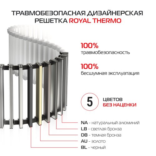 Конвектор внутрипольный Royal Thermo ATRIUM TURBO-110/250/2500-DG-U-NA