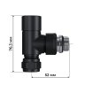 Набор термостатический угловой Royal Thermo Design Pro 15мм М30х1,5 (Черный)
