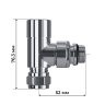 Набор термостатический угловой Royal Thermo Design Pro 15мм М30х1,5 (Хром)