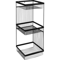 Полка для ванной Lemer Like трехъярусная прямая 20x20x52 см металл цвет чёрный