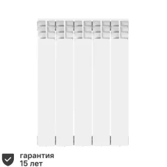 Радиатор секционный Equation Bimetal 500/100 5 секций боковое подключение биметалл белый