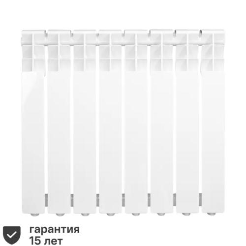 Радиатор секционный Monlan RU Aluminium 500/80 8 секций боковое подключение алюминий белый