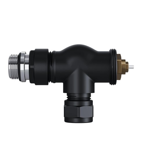 Набор термостатический осевой Royal Thermo Design Pro 15мм М30х1,5 (Черный)