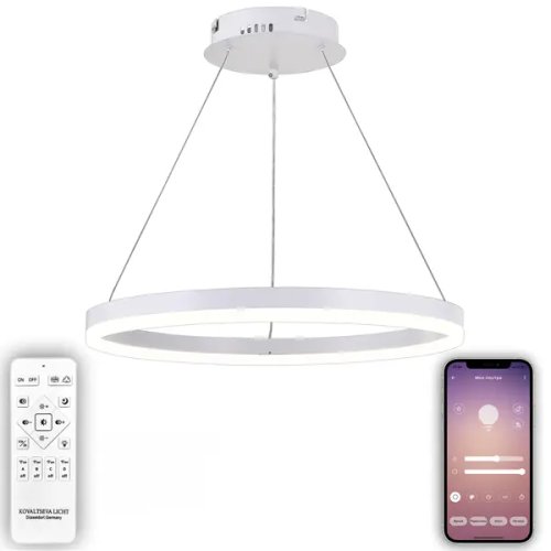 Люстра потолочная светодиодная 80 Вт с пультом управления цвет белый