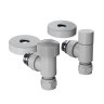 Набор термостатический угловой Royal Thermo Design Pro 15мм М30х1,5 (Белый)