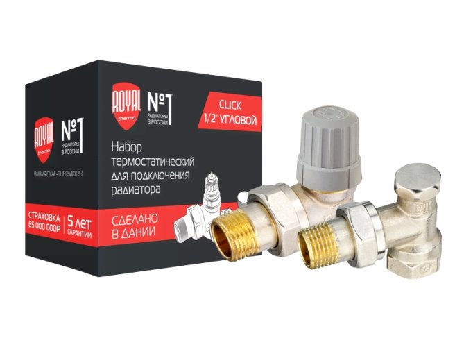 Набор термостатический для радиатора угловой ROYAL THERMO 1/2 Click