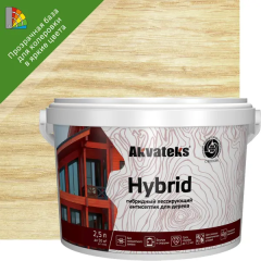 Антисептик Akvateks Hybrid гибридный лессирующий полуматовый прозрачный 2.5 л