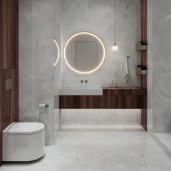Глазурованный керамогранит Arcadia Ceramica Onyx White Cloud 60x120 см 1.44 м² глянцевый цвет светло-серый